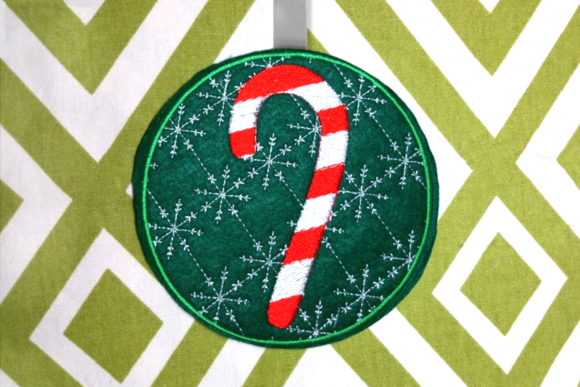 Candy Cane Christmas Ornament ITH