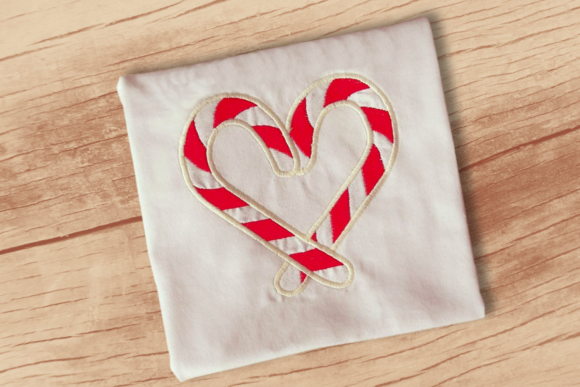 Candy Cane Heart Applique