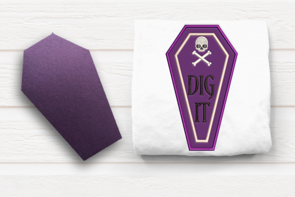 Dig It Coffin: A Spooky-Savvy Embroidery Design for Small Business Merch