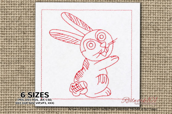 Doodle Bunny: A Playful, Versatile Redwork Embroidery Design