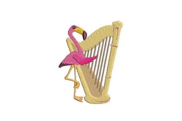 Flamingo with a Harp