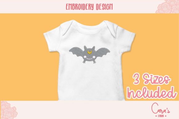 Moon Bat: A Playful Halloween Embroidery for Boutique Apparel