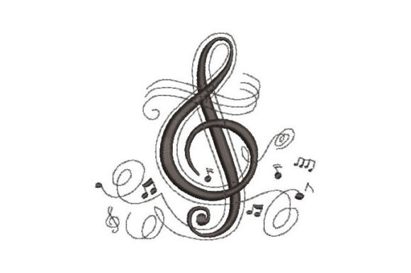 Music Symbol Embroidery Design