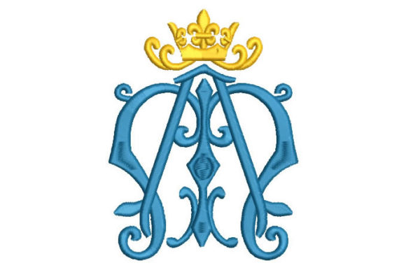 Ornamental Letter M with Crown