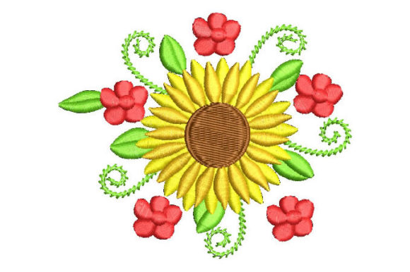 Sunflower and Green Leaves